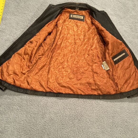 Columbia Sportswear Brown Leather Jacket Mens Large 100% Leather Outershell - Picture 11 of 12